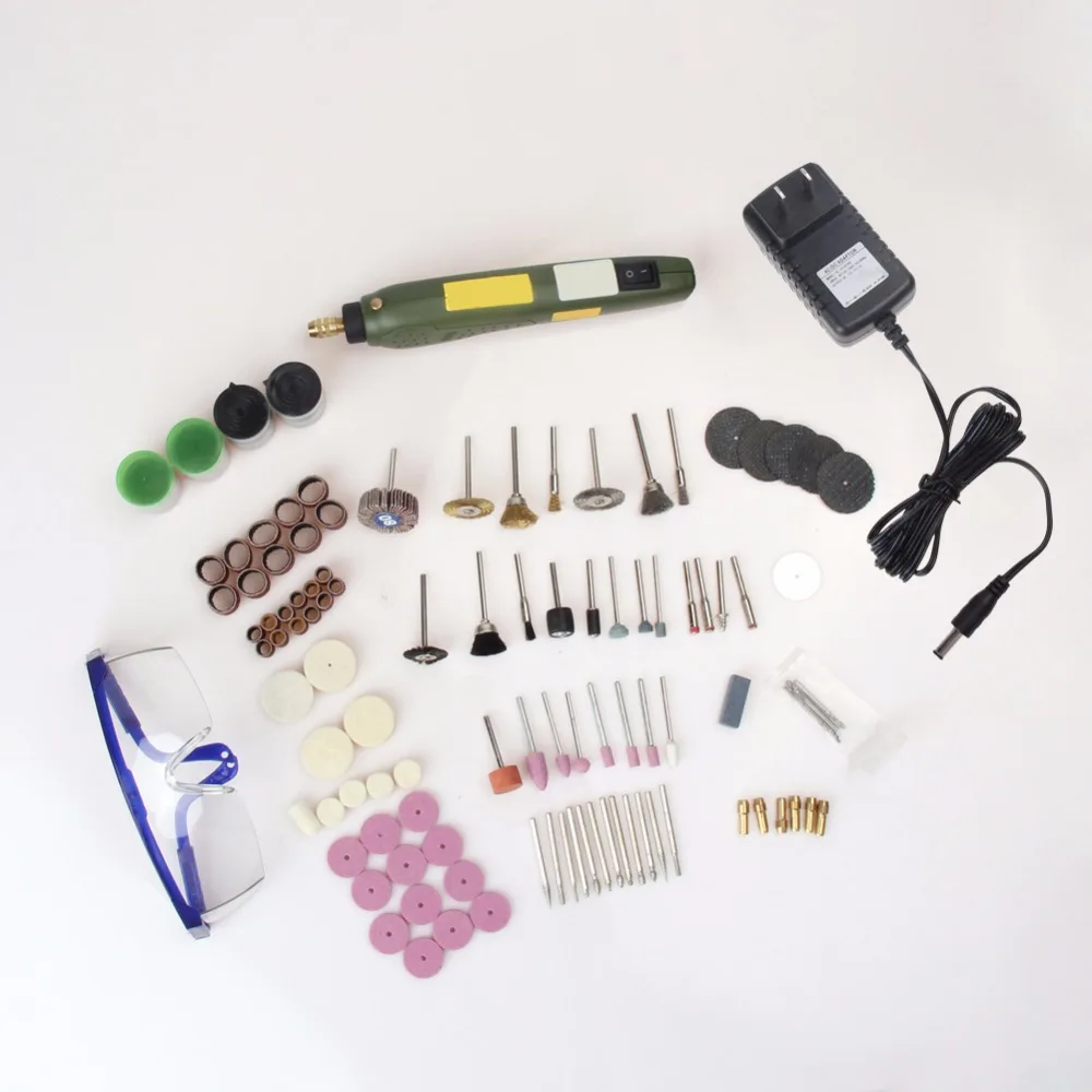 

1 Set Mini Electric Drill Tool kit Drill+Grinding Accessories Set Engraving Machine Tool kit Cutting Metal Grinding Wood