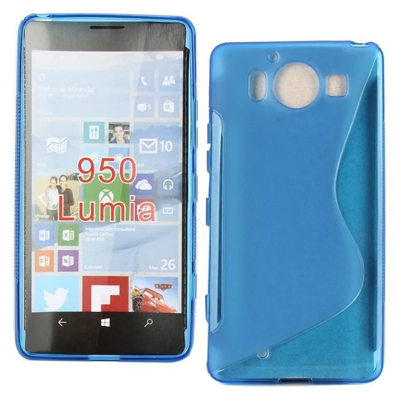 

Fashion S Line Design Soft TPU Gel Cover Phone Case for Microsoft Nokia Lumia 950 8 Colors Drop Shipping