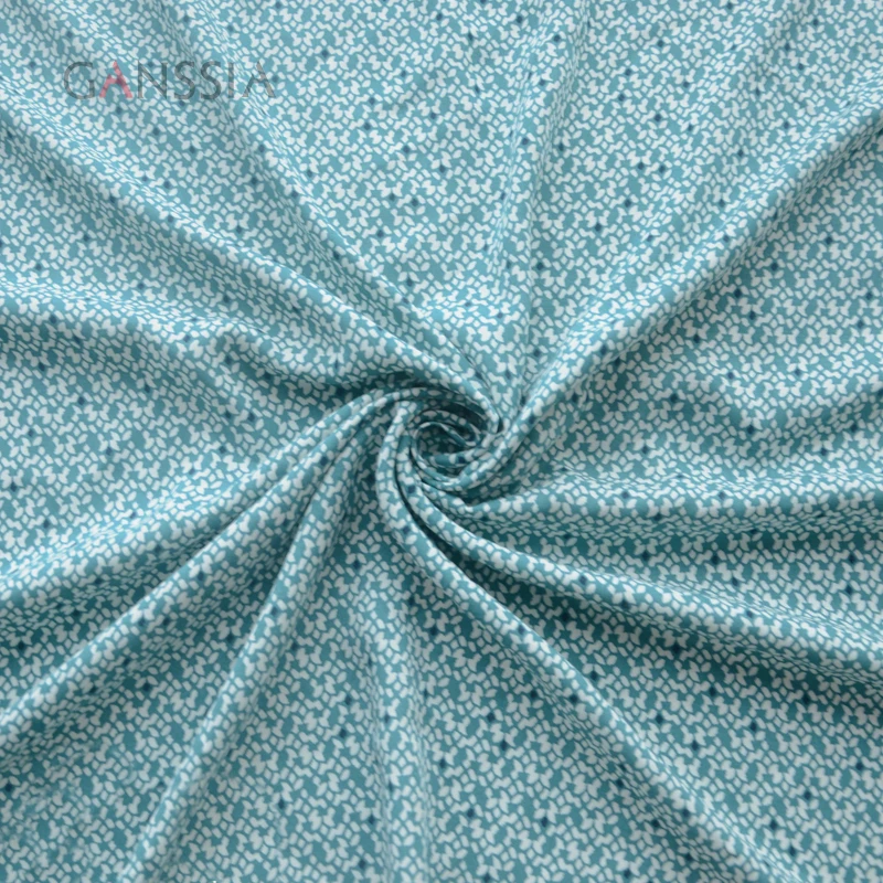 Rural green viscose fabric for garment Floret printed cloth for dress