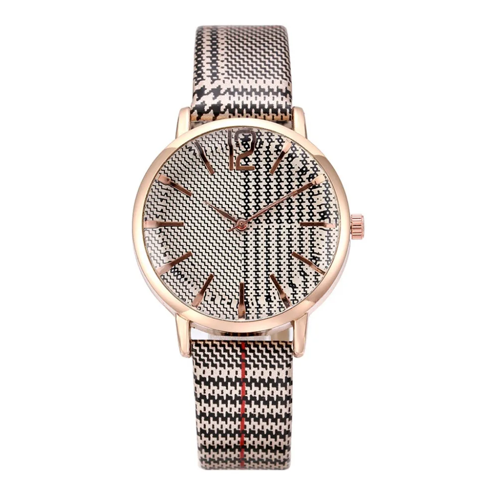 

Unique Line Leather Strap Women's Watches Bayan Kol Saaty Simple Slightly Retro Style Quartz Wristwatch Fashion Clock @50