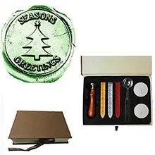 Винтаж сезонов поздравления Рождественская елка звезда Пользовательский логотип свадебные приглашения металлический воск печать штамп подарочная коробка плавильная ложка палочки