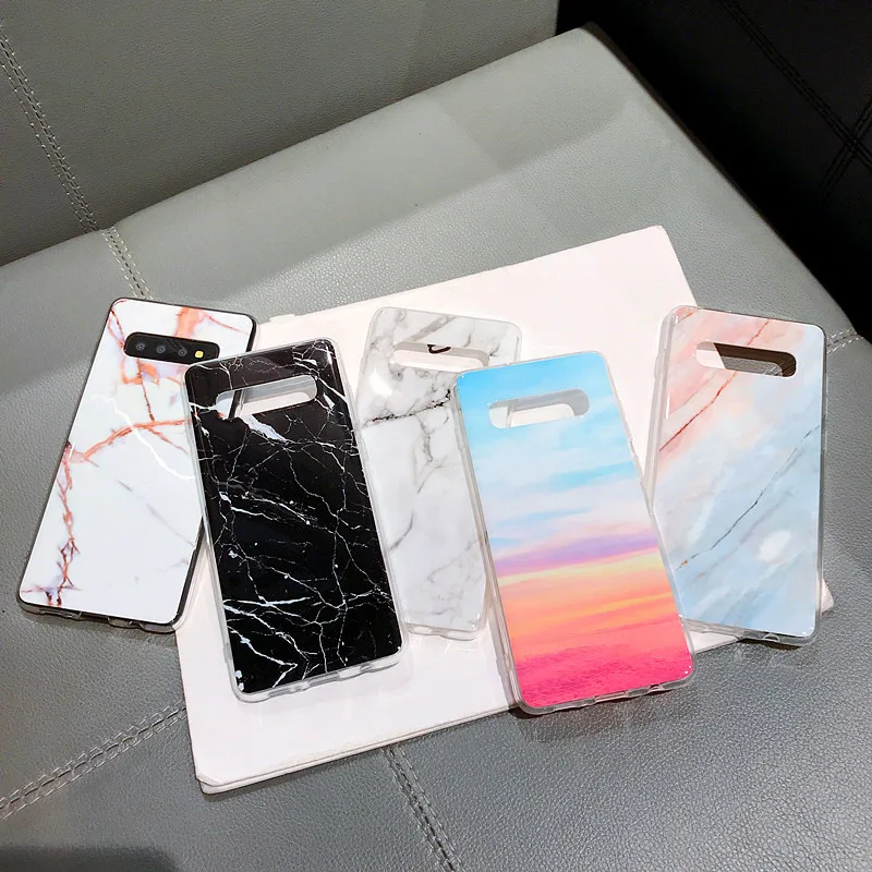 

Marble Case on for Coque Samsung Galaxy S10 Case Silicon Soft TPU Cover for Samsung S10 Plus S10e S 10 S10Plus Luxury Phone Case