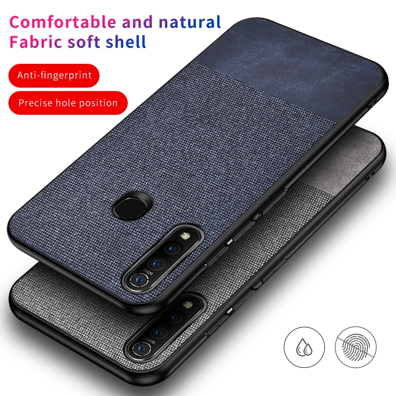 Чехол для VIVO Z5X с мягкими силиконовыми краями и тканевой текстурой удобная