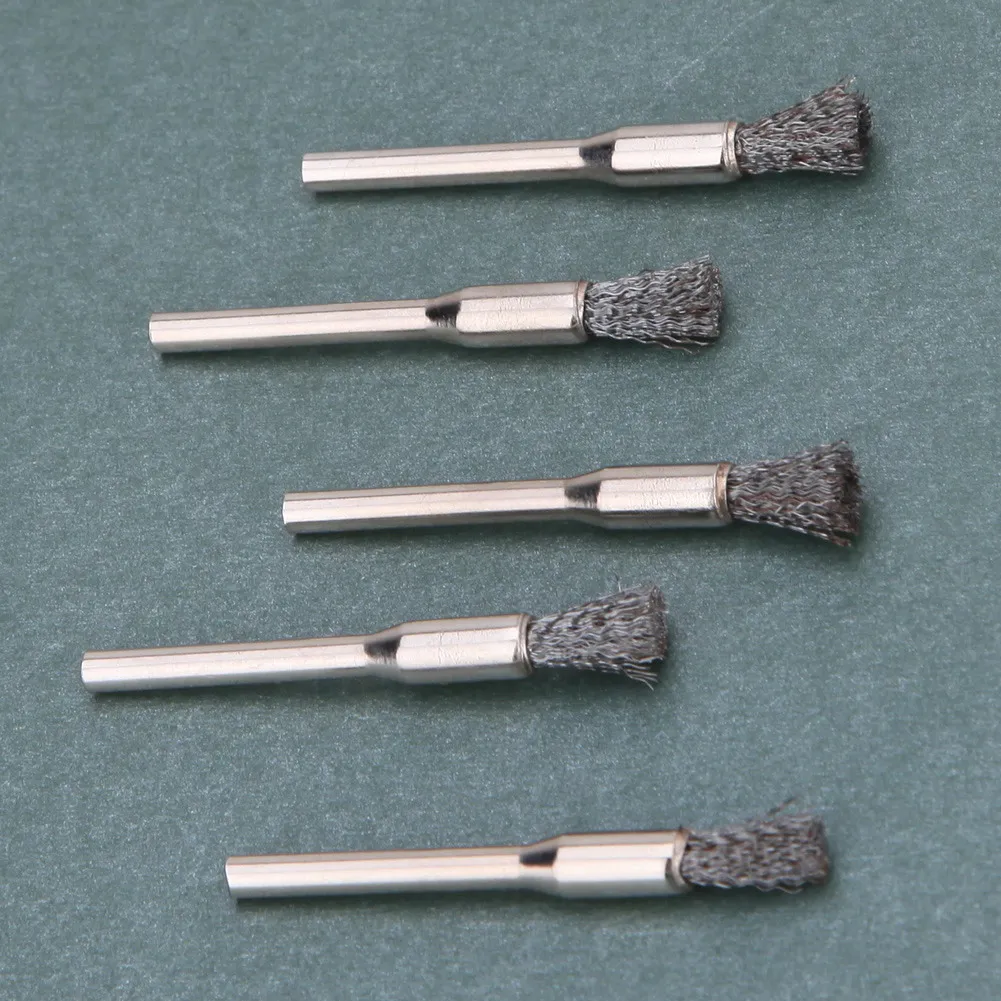 10Pcs 5mm Steel Wire Brushes Dremel Accessories for Rotary Tools