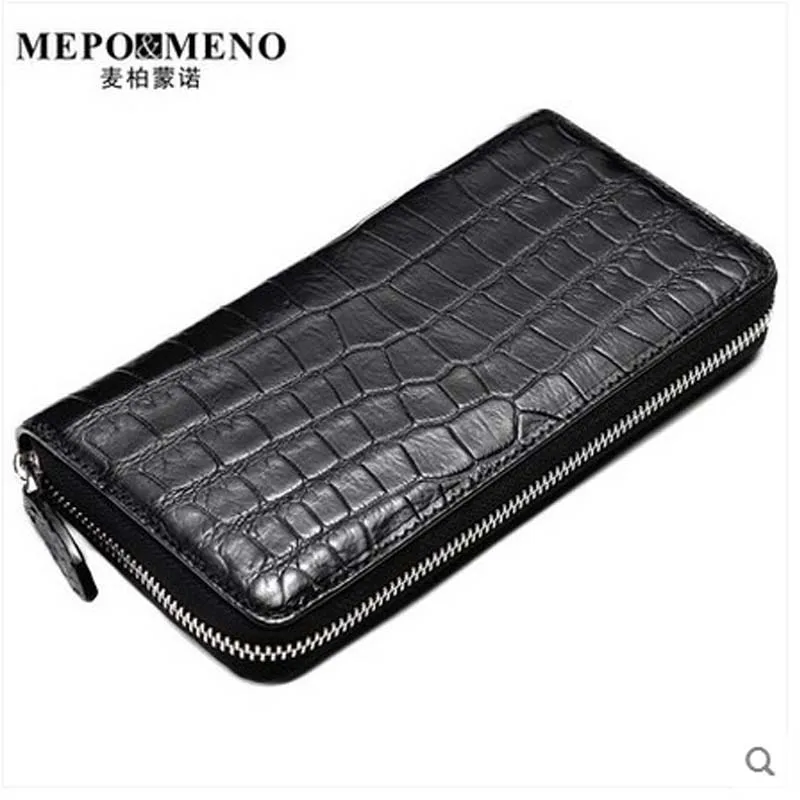 

2018 maibomengnuo Authentic real crocodile men women wallet belly long zipper bag men ladies general
