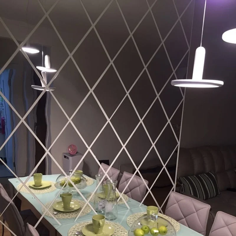 Настенные наклейки 3D Алмазные зеркальные настенные современные узоры для дома настенные бумажные наклейки для ТВ-фона декор для ванной комнаты дизайнерские художественные настенные наклейки