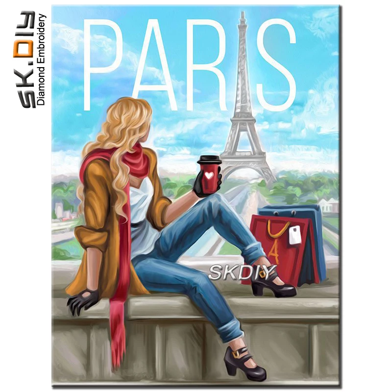 RUBOS DIY 5D Diamond Embroidery Paris Beauty Towel Full Square Home Decoration 3D Picture Of Rhinestone Diamond Painting Sale (1)