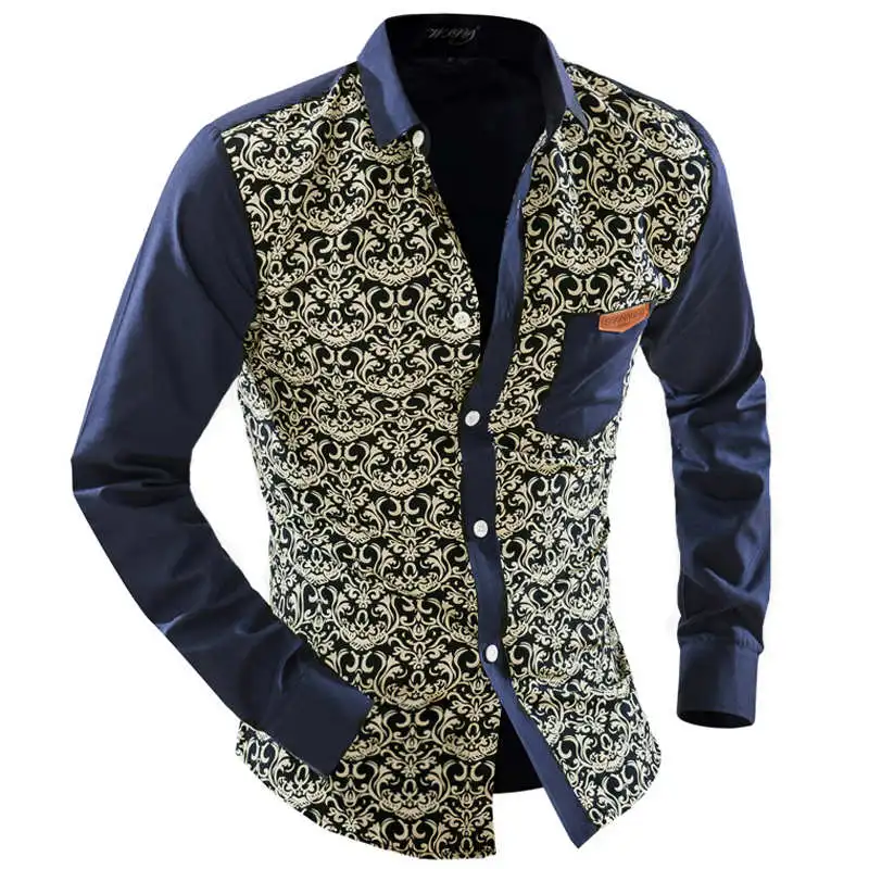 Mens Camisas Floreadas Social Camisa Hawaiana Diseñador Ocasional de la Manga Larga Camisas de Hombre 2016 Slim Fit Ropa Chemises Homme|chemise homme|chemise designshirts hawaiian - AliExpress