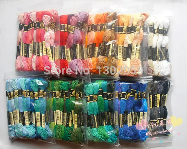 

Choose Any Colors Or A Full Set 447 Pcs/lot + 100 Pieces of Needle Cross Stitch Embroidery Yarn Floss Thread 6 Strand 8.7 Yard