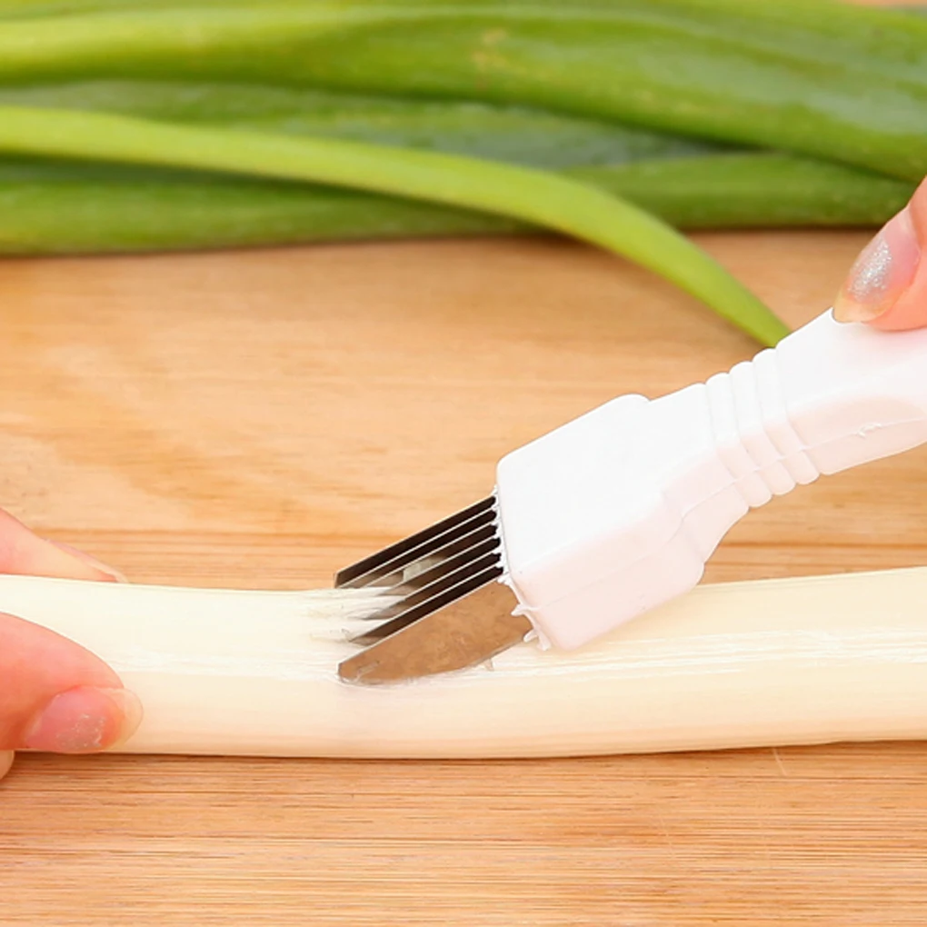 Овощной нож для лука из нержавеющей стали, Овощечистка, измельчитель, кухонный гаджет для резки зеленого лука