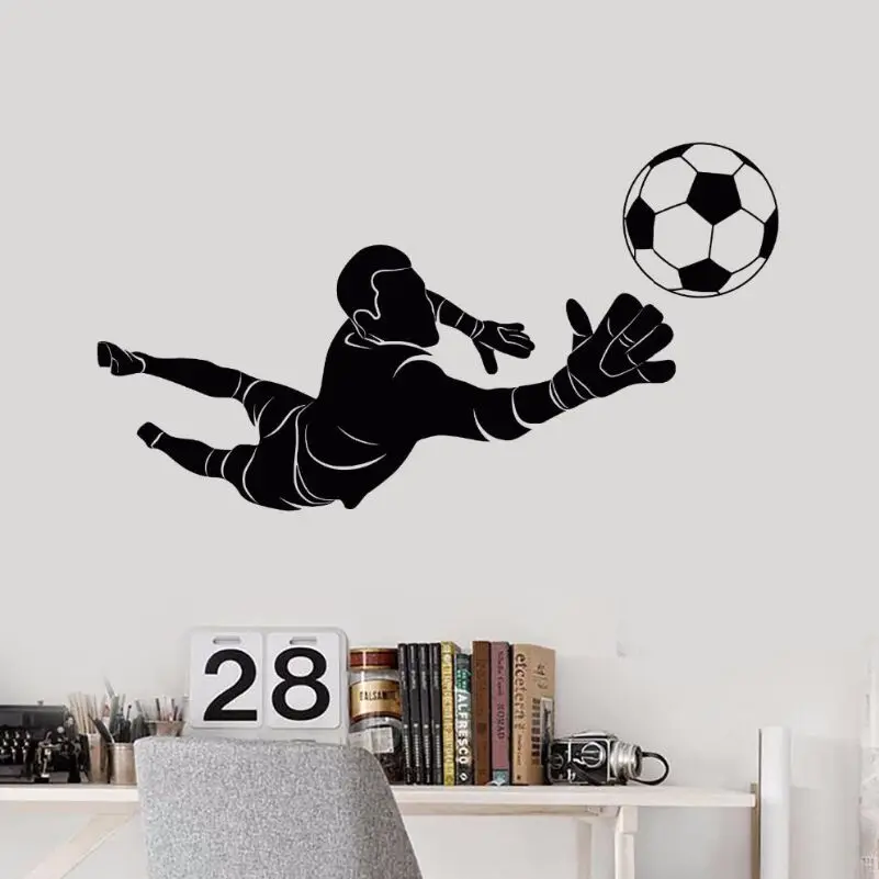 اعب كرة القدم الرياضة الجدار ملصق للإزالة الجدار شارات للأطفال بنين غرفة الفن جدارية الجدار ملصق ديكور الفينيل الرياضية AY573