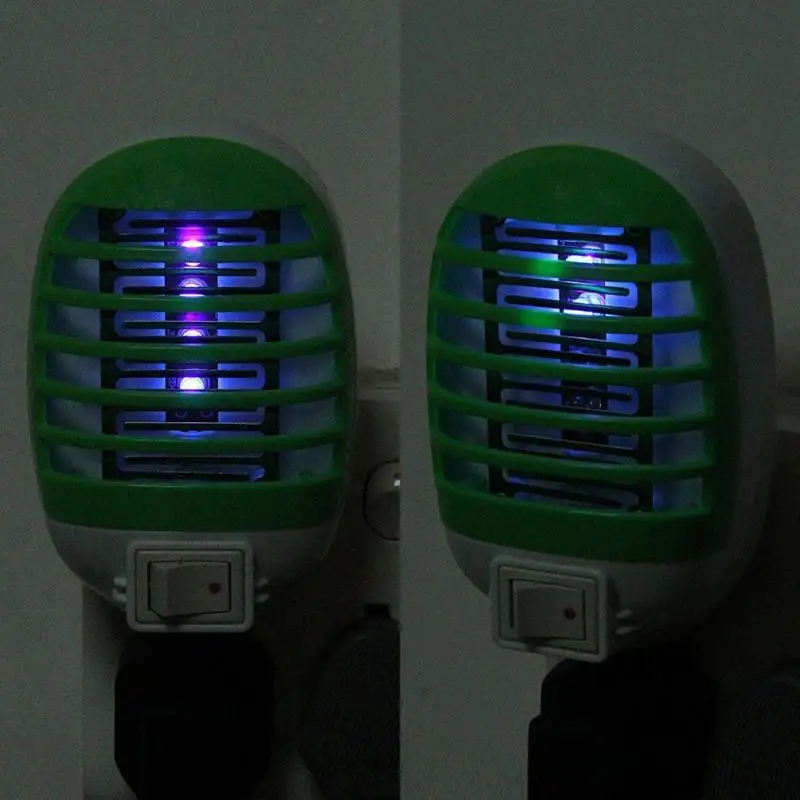 Горячая Распродажа светодиодный Электрический светильник для уничтожения комаров Ловушка для насекомых Ловушка для ловли насекомых Zapper Ночная лампа США ЕС вилка цвет отправляется случайным образом