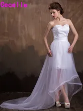 2017 New High Low Informal Wedding Dresses Short Sweetheart Beaded Lace Appliques Sash Country Western Reception Bridal Gowns
