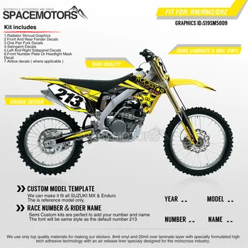 

MotoSpace Team Graphics Backgrounds Decals 3M Custom Stickers For SUZUKI RMZ250 04-18 RMZ450 08-17 RM125/250 03-08 009