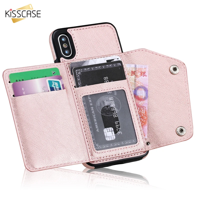 KISSCASE Filp Wallet Card Slot Case For iPhone Xs Max Xr Business PU Leather Stand Phone 7 8 6 6s Plus Fundas | Мобильные телефоны