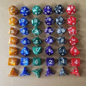 

7pc/Set Playing Games Dice Set For gambling Multi Sided Dices Home KTV 6 Color Acrylic Plastic Toy Kit