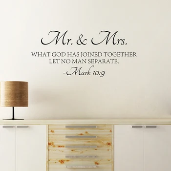 

Mr & Mrs Quote Wall Sticker Bible Love Quotes Wall Decal High Quality Cut Vinyl Removable Wall Decors