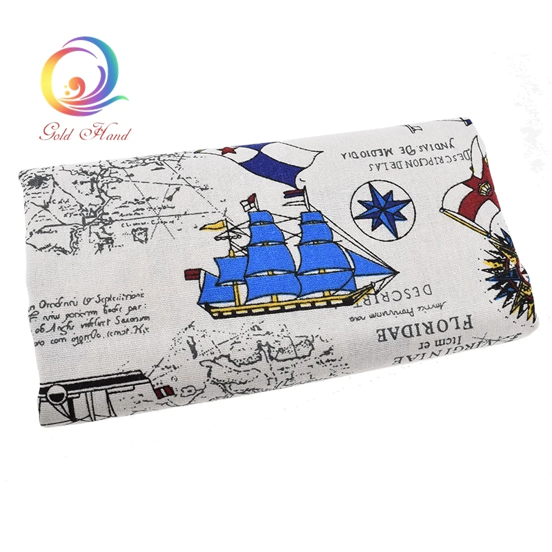 

Haisen,Printed Cotton Linen Fabric For Quilting,DIY Sewing,Sofa,Curtain,Bag,Cushion,Furniture Cover Material,Naval ,Half Meter