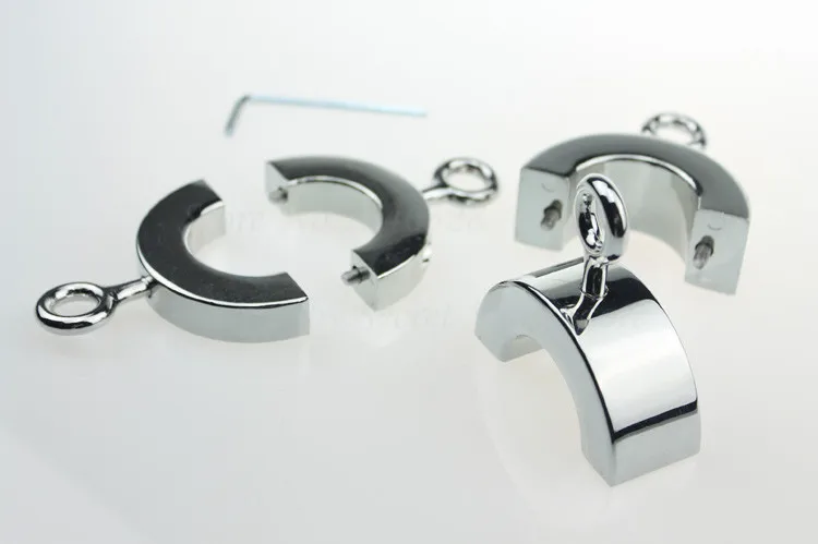 2 Size Male Chastity Device,Beginner Metal Ball Stretcher Scrotum Pendant Testis Restraint Penis Lock,Cock Ring,Adult Game Toys