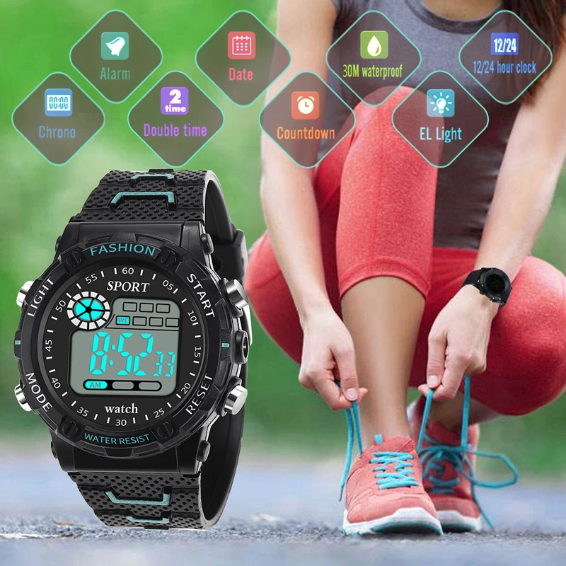 

Retro Digital Sports Casual LED Watch Display Date Unisex Males Quartz Watch Electronics Men Clock Wristwatch Relogio Masculino