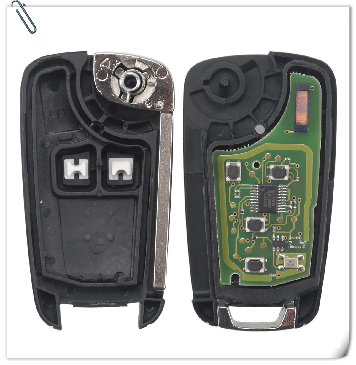 Keyforkess 10 pz/lotto 2/3/4 Bottoni di Controllo A Distanza di Vibrazione Fob Chiave Pieghevole Per Chevrolet Lova Sail Aveo Cruze 315/433Mhz PCF7937E -