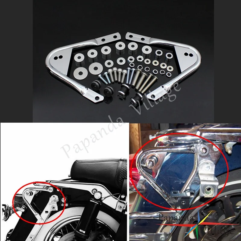 Papanda Two Up Luggage Rack Detachable Docking Hardware Kit for Harley Touring Road King Electra