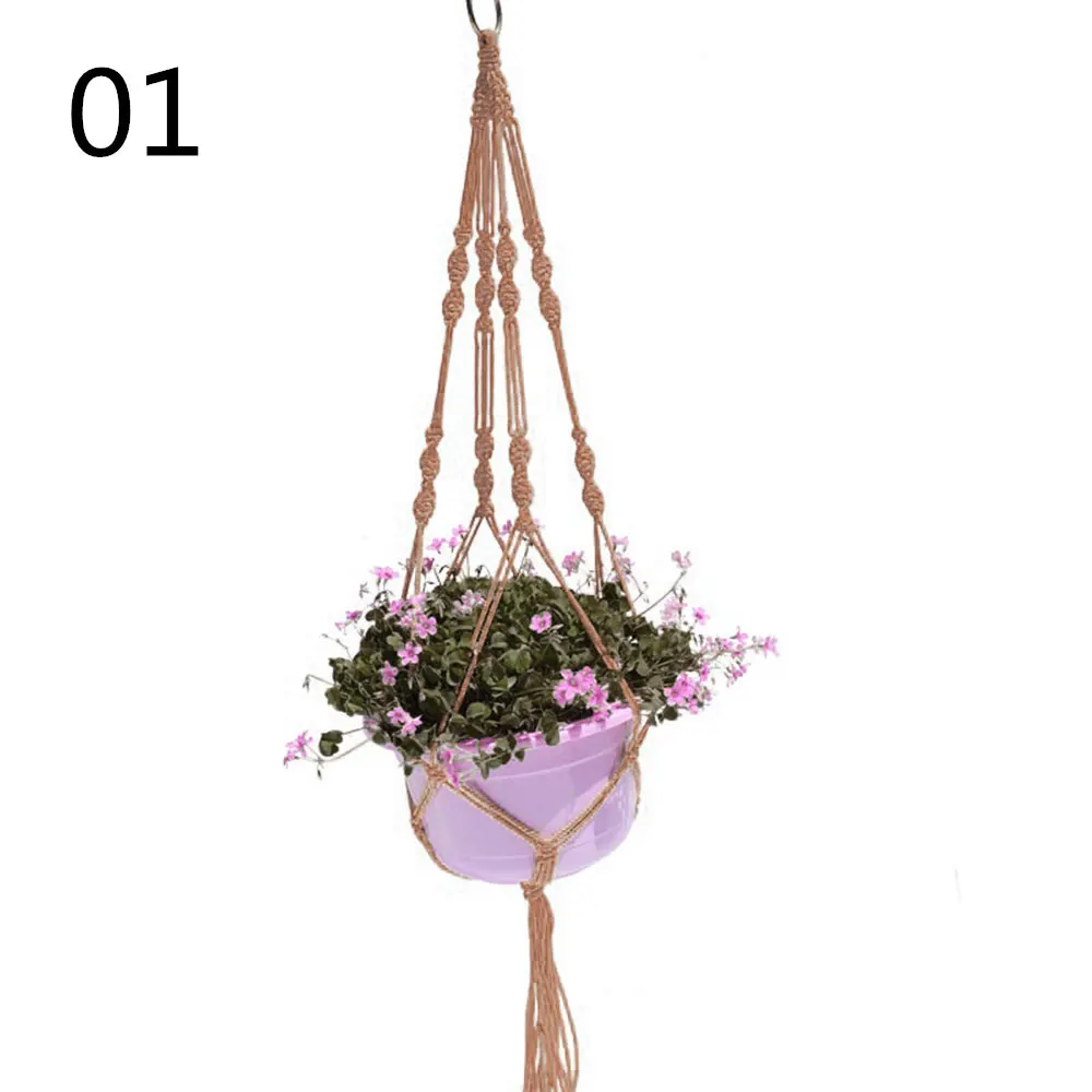 Садовый горшок держатель подвеска для растений из макраме подвесной горшок корзина из джута Веревка Плетеный ремесло
