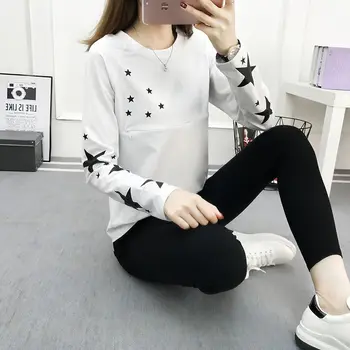 

2019 new spring and autumn cotton breastfeeding clothes Korean version of the fashion wild feeding shirt printing T-shirt