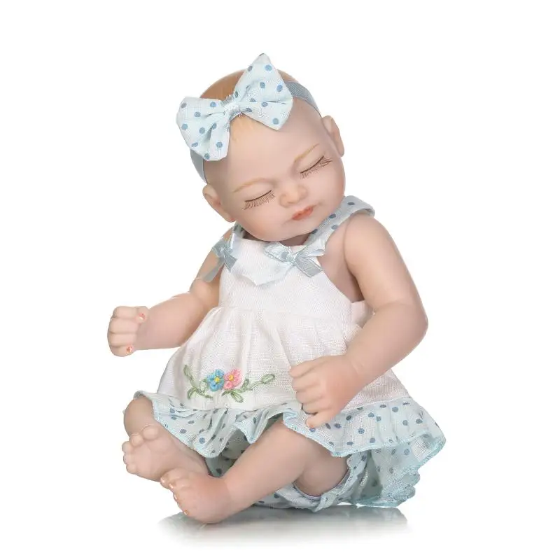 Силиконовые Мини-куклы reborn baby dolls, полное тело, две сестры, 26 виниловых реалистичных детских кукол для девочек с закрытыми глазами, открытая детская игрушка для сна