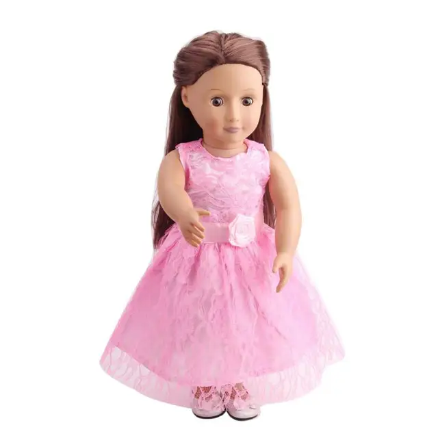 Toys for Girls Floral Lace Quality Dress For 18 inch