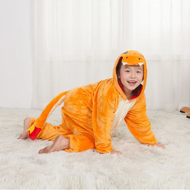 Pokemon Kids Kigurumi Animal Pajamas Girls Charizard Dragon Onesies Boys One-piece Suit Sleepwear Cosplay Halloween Costume (5)