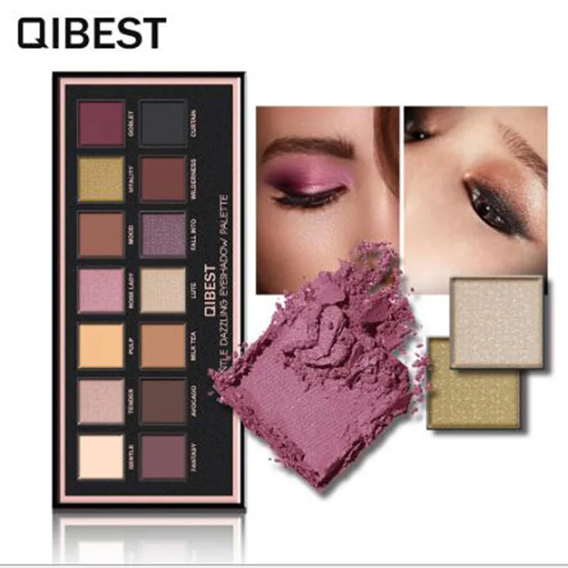 

Qibest Eye Shadow 14 Colors Pearlescent Matte Colors Matte Powder Eyeshadow Powder Eyes Shadow Palette Set
