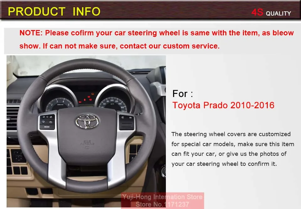 Искусственная кожа рулевого управления автомобиля чехлы Чехол для Toyota Prado 2010- микрофибра кожа ручная прошитая крышка