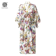 NORA TWIPS Шелковый Атласный длинный свадебный халат для невесты и подружки невесты цветочный халат сексуальное кимоно Халат банный халат для женщин 4 цвета(S-XXL