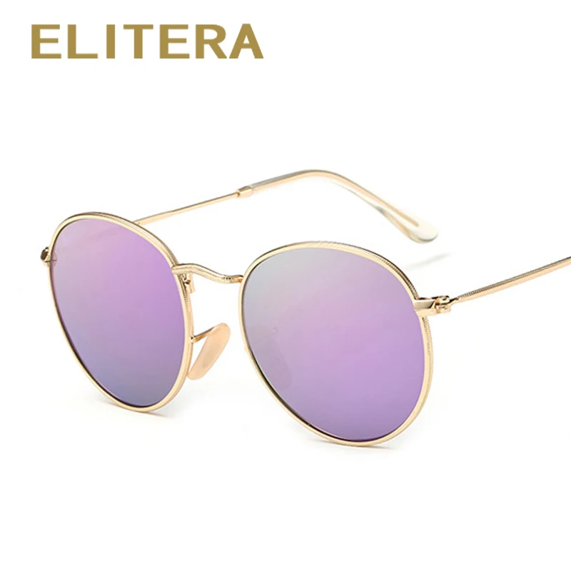 

ELITERA Retro Round Polarized Sunglasses Women Brand Designer Vintage Sun Glasses Coating Sunglass Oculos De Sol lunette de sol