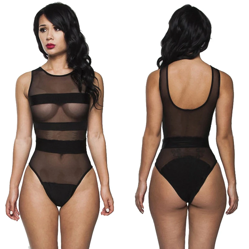 

New Arrival Transparent Allure Lingerie Bathing Suits European American Female Indoor Swimsuits One Piece Sexy Mesh Swimwear