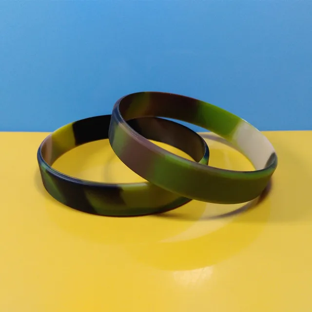 Camo Desert Rainbow Silicone Wristbands Swirl Color Camo Desert Rainbow Silicone Wristbands Swirl Color Bracelets