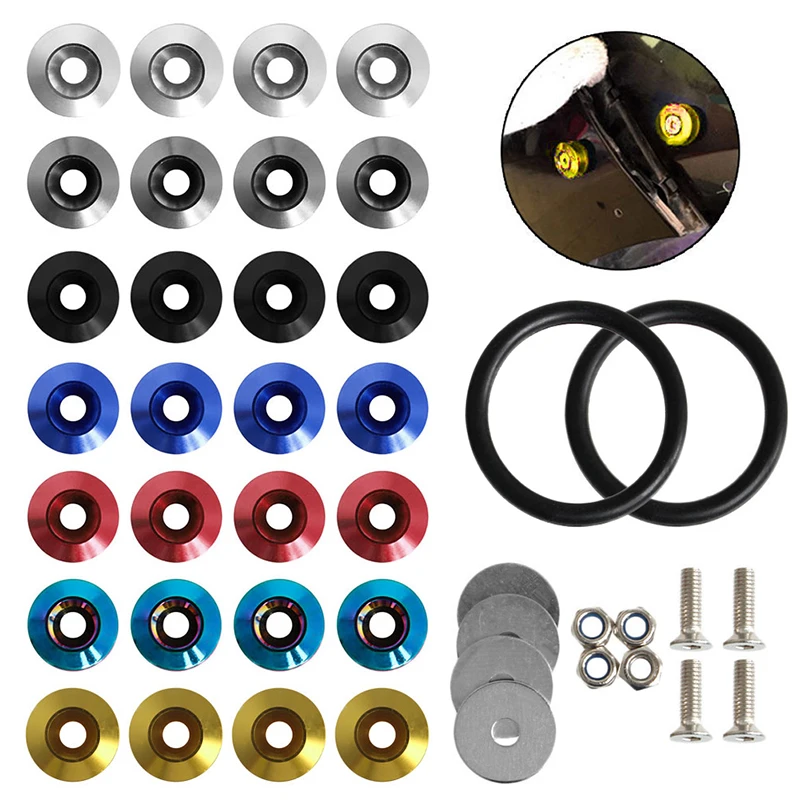Hot Quick Release Fasteners Kit For Car Bumpers Trunk Fender Hatch Lids Blue