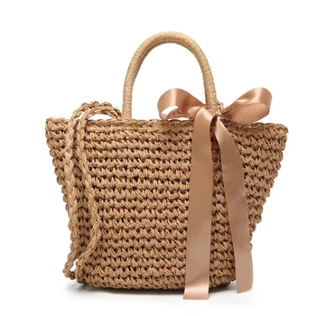 

2017 Female Small Mini Cute Sweet Summer Beach Bag Handbag Shoulder Messenger Woven Straw Wholesale Fashion Purse Bucket