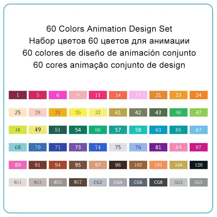 TOUCHNEW 30 40 60 80 168 цветная художественная маркерная ручка для художника с двойной головкой набор маркеров для эскизов цветная кисточка для рисования - Цвет: 60 Landscape