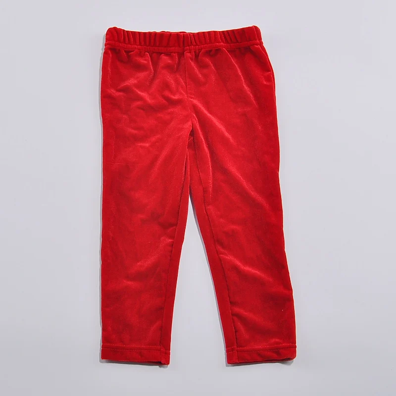 Красные бархатные Детские Рождественские штаны для девочек; брюки; леггинсы для маленьких девочек; Fantasia Infantil; дешевая одежда для девочек; детская одежда