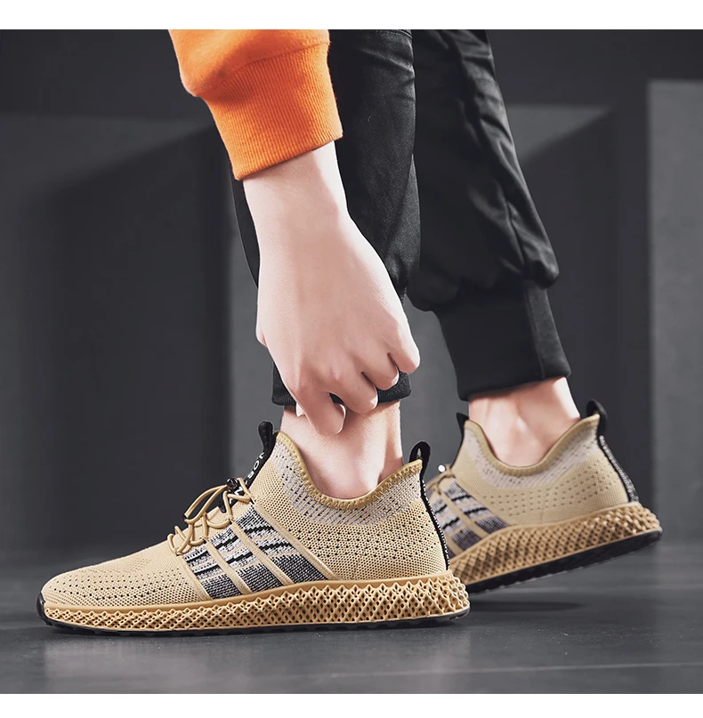 KJEDGB 4D удобная мужская повседневная обувь Flyknit дышащая эластичная лента мужские кроссовки высокая эластичная обувь Мужская взрослая Мужская теннисная обувь