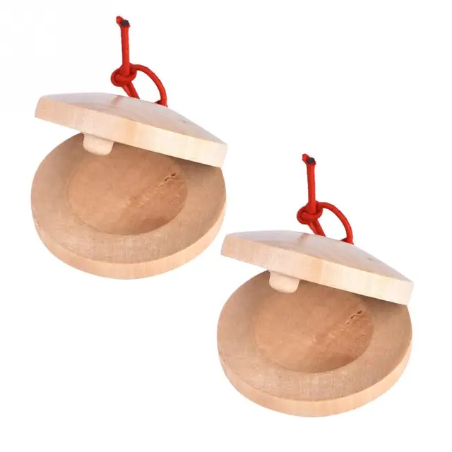 2Pcs Lightweight Wooden Hand Percussion Flamenco Musical