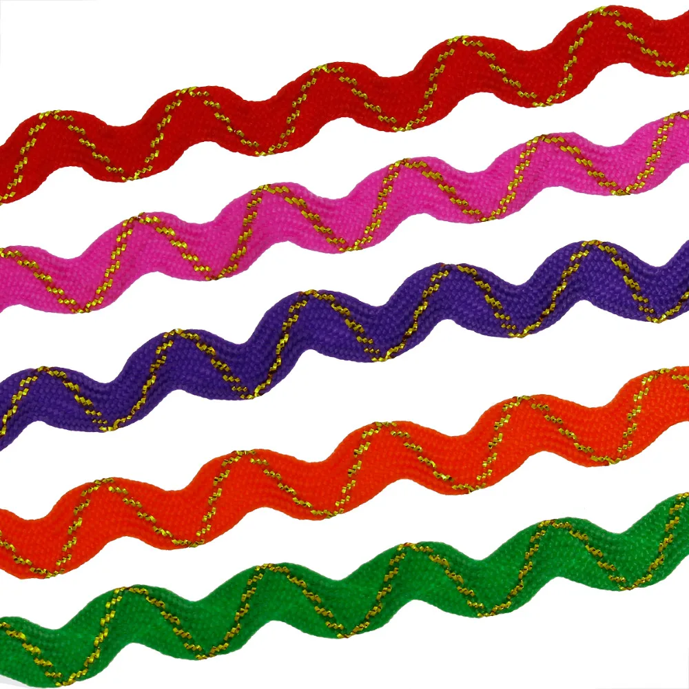 DoreenBeads Ric Rac Ribbon 5 colors 8mm(3/8") Terylene Zig Zag Trimming