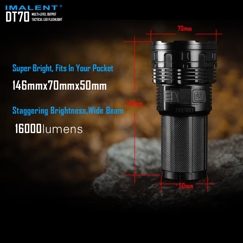 IMALENT DT70 16000 Lumens USB Rechargeable LED Tactical Flashlight (11)
