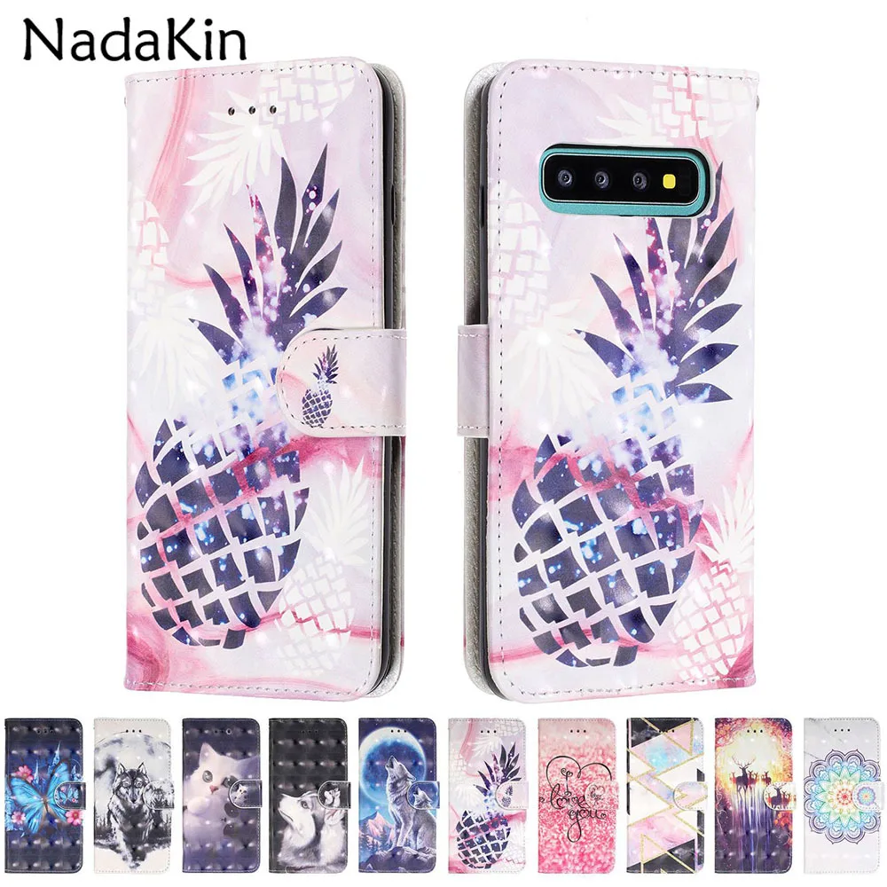 

3D Vision Painted Vision Book Phone Shell Case for Samsung Galaxy S10e S10 5G S9 Plus Note 9 Stylish Leather Flip Wallet Cover