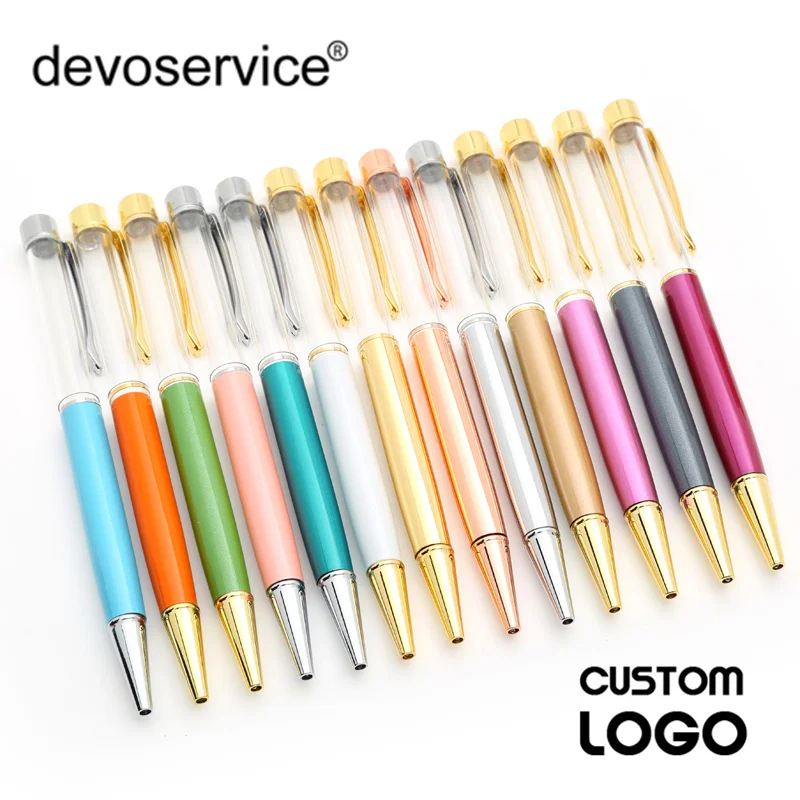 

Custom Logo Creative DIY Hand Made Crystal Colored Ballpoint Pen Metal Empty Pen Birthday Valentine's Day Gift Kid Teachers Gift