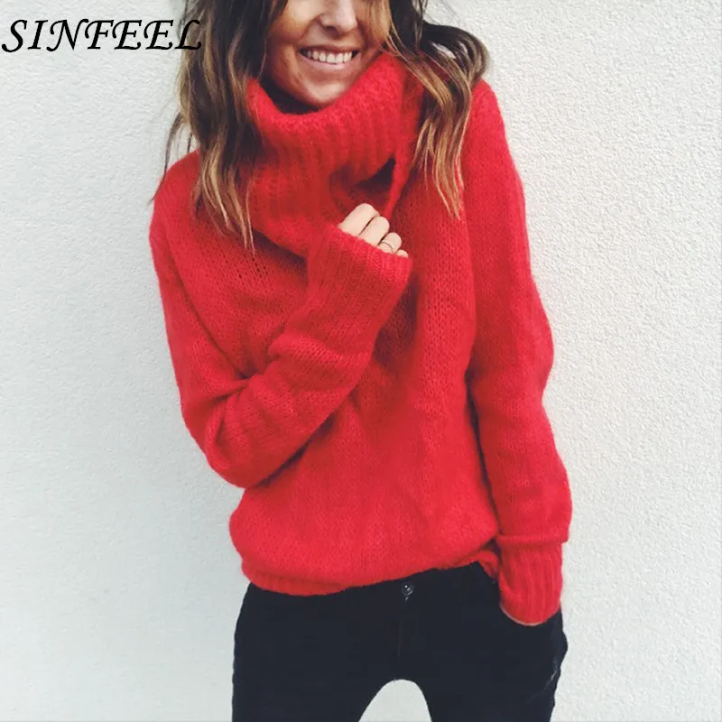 Pullover Sweater Women Jumper Clothing Turtleneck Sweater Female Jumper Pull Top Women Thick Winter Oversized Knitted Sweaters