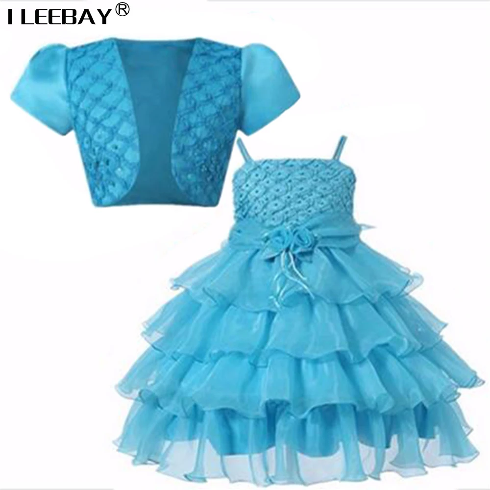 

Baby Girl Clothes Big Girls Dresses 2Pcs for Wedding Teenager Party Princess Costume Kids Ball Gown Children Robe Fille Vestido