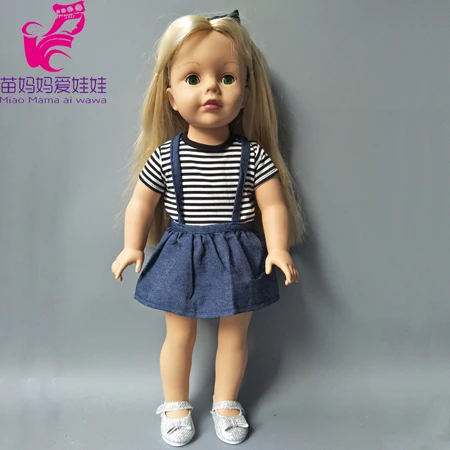  Jean skirt and strip short shirt for 18 inch dolls dress sets Baby girl gift Children practise dres